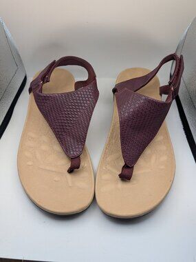 Megnya Women's Arch Support Orthotic Thong Sandals, Burgundy (Size 9/40)
